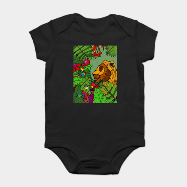 Colourful Art Of lion in the Jungle Baby Bodysuit by Urbanprint